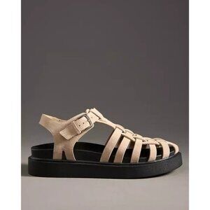 By Anthropologie Footbed Fisherman Flats Light Nude Beige  41/10